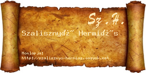 Szalisznyó Hermiás névjegykártya